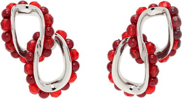 Обеци KIKO KOSTADINOV Kiko Kostadinov Kandel Silver-Tone & Red Beaded Earrings Червено | KKWAW25ER02-157, 0