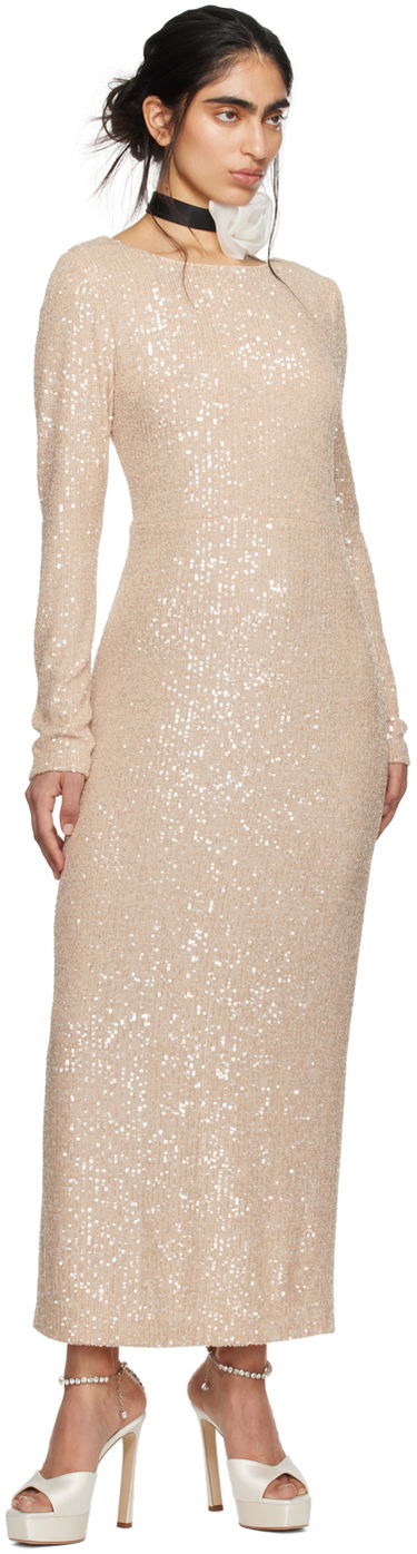 Pокля Anna Sui Sequined Midi Dress Бежово | 424S71, 4