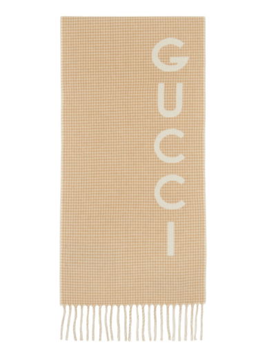 Шал Gucci Houndstooth Scarf Бежово | 764268 3GB02