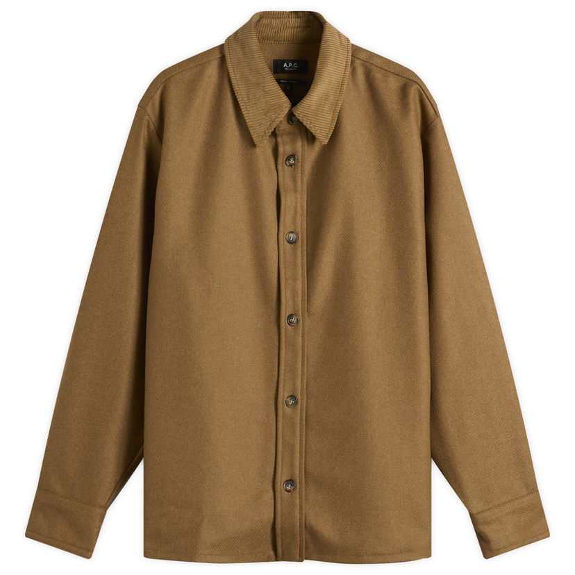 Риза A.P.C. Bernado Wool Overshirt, Size Small Кафяво | WVBCV-H32030-PCB