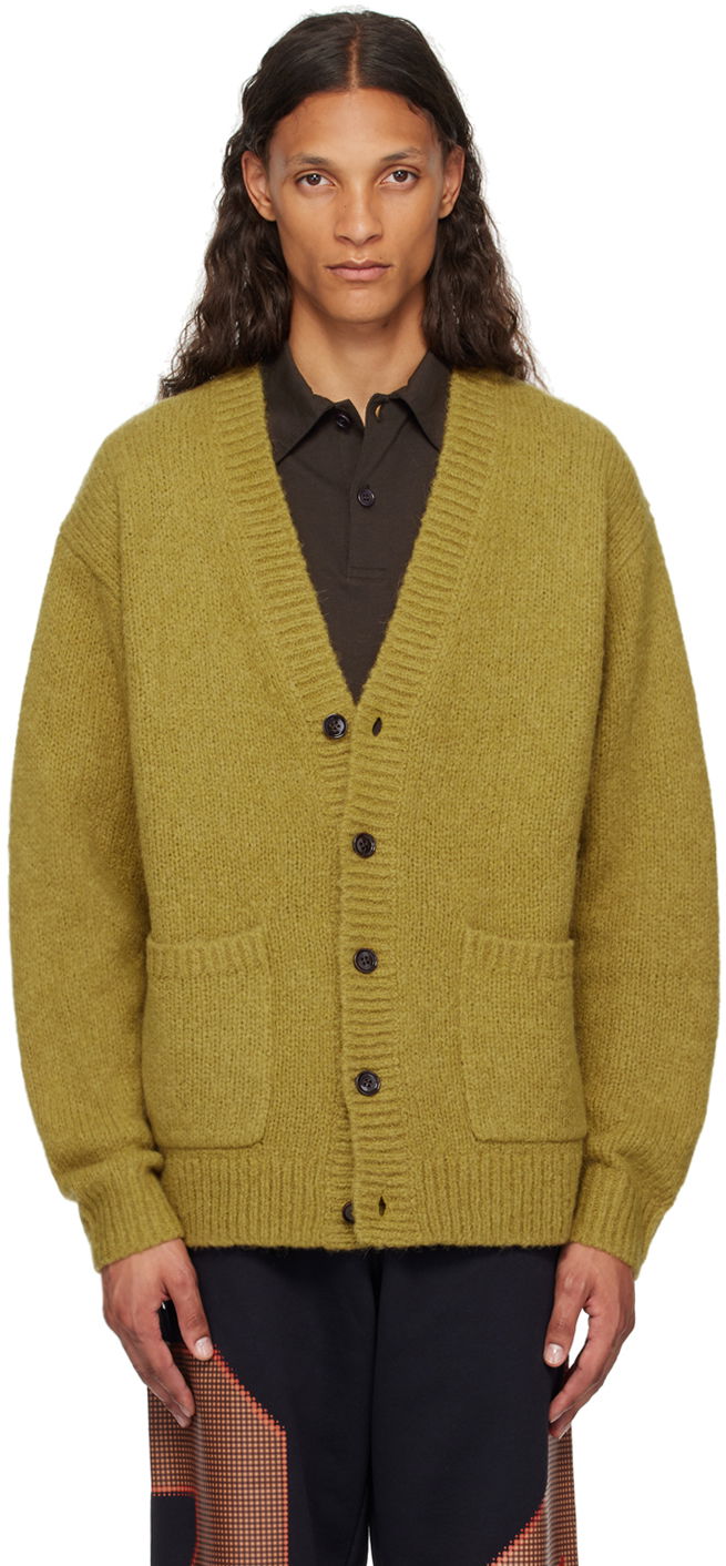 Пуловер Dries Van Noten Yellow Alpaca Cardigan Жълто | 242-021243-9709