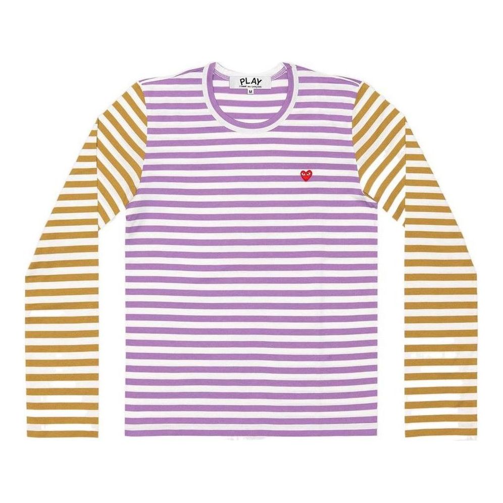 Тениска Comme des Garçons PLAY Long Sleeve Bi-Colour Striped T-Shirt Лилаво | AZ-T318-051-4, 0