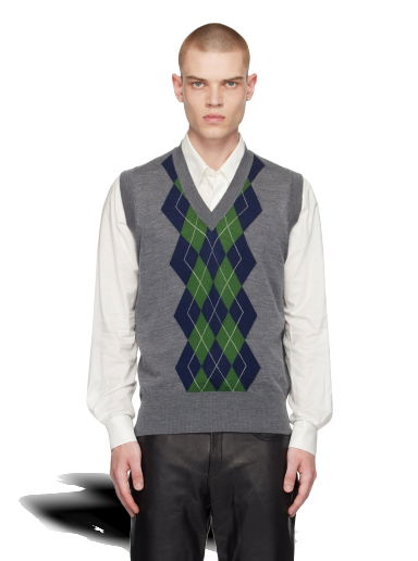 Пуловер AMI Argyle Vest Сиво | HKS703.KN0005