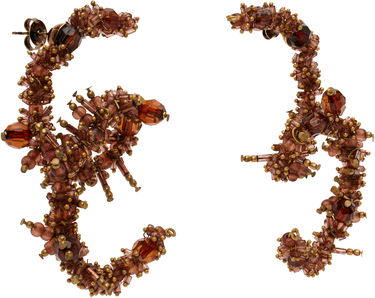 Обеци Dries Van Noten Embroidered Earrings Кафяво | 242-018227-052, 1