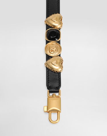 Колани Dolce & Gabbana Dolce & Gabbana Calfskin Shoulder Strap with Gold-Tone & Black Embellishments Черно | BI3415AV19580999, 2