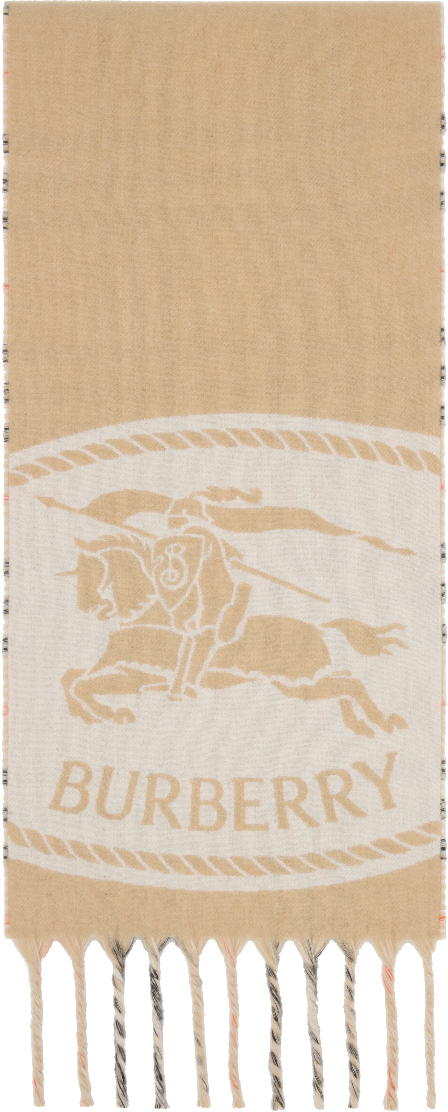 Шал Burberry Burberry Reversible Knight Stamp Scarf Бежово | 8109751, 0