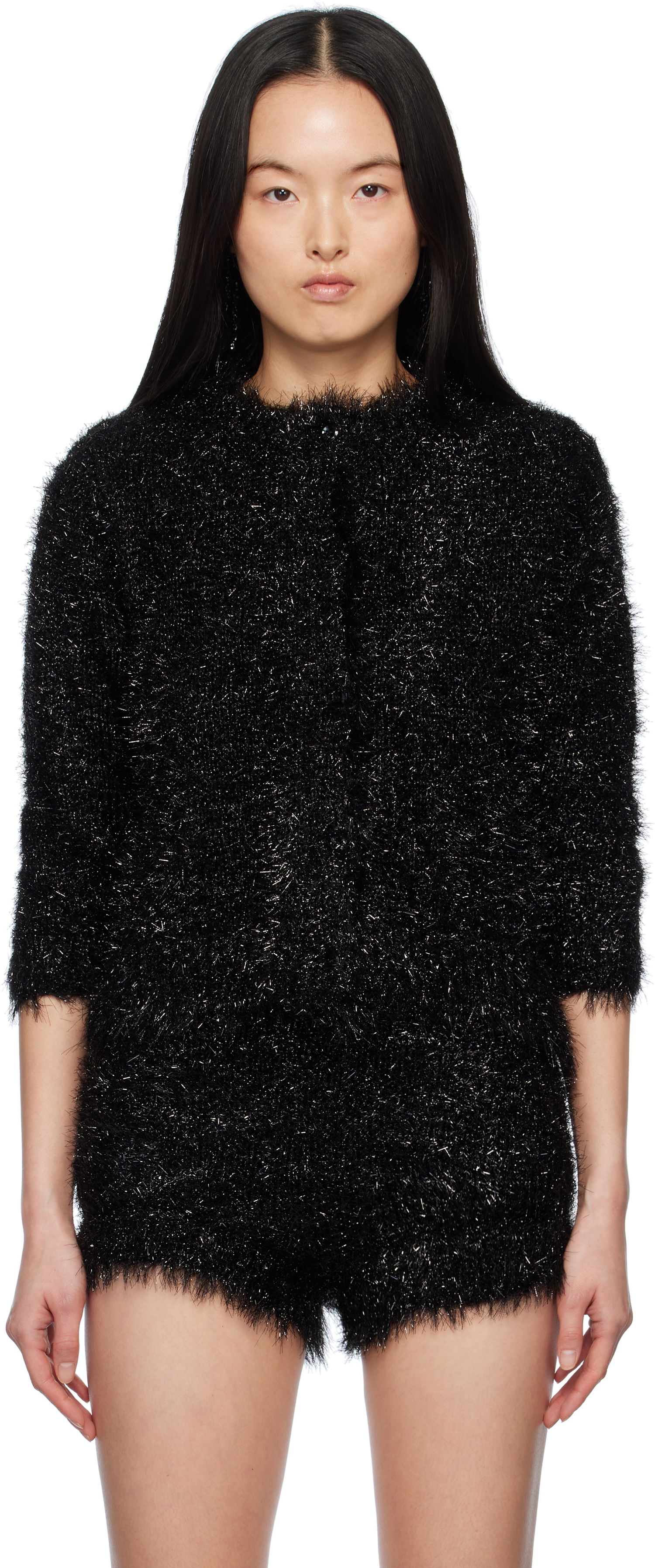 Комбинезон Simone Rocha Simone Rocha Tinsel Knit Cardigan Черно | PRMK2 0664, 0