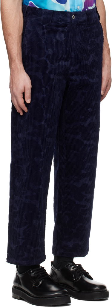Панталони BAPE A Bathing Ape Solid Camo Debossed Corduroy Trousers Тъмно синьо | 001PTK801315M, 1