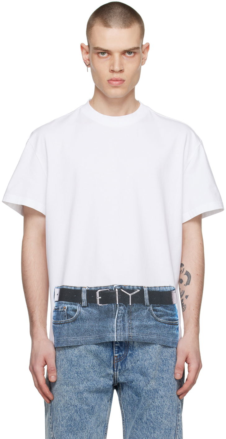 Тениска Y/PROJECT Jean Paul Gaultier Edition Printed T-Shirt Бяло | YPJPGTS6-S24