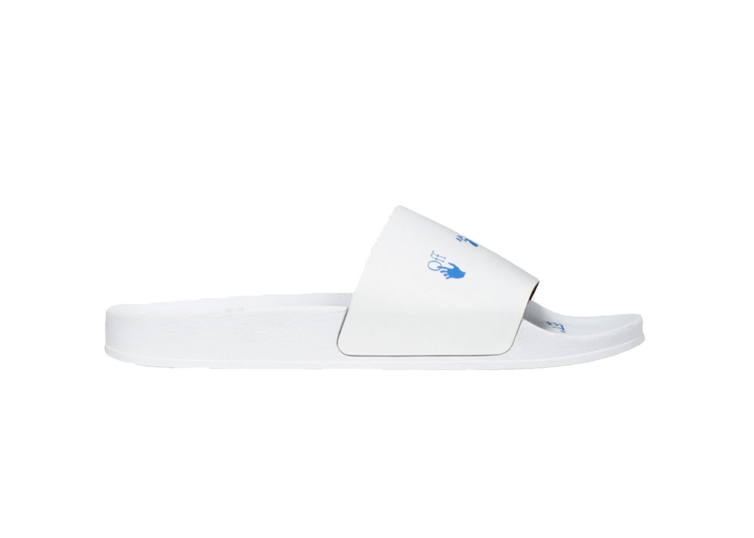 Кецове и обувки Off-White Logo Sliders White "Blue" Синьо | OMIA088E20FAB0020145, 0