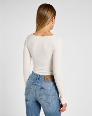 Тениска Lee Slim Long Sleeve Boat Neck Tee Бяло | 112355203, 0