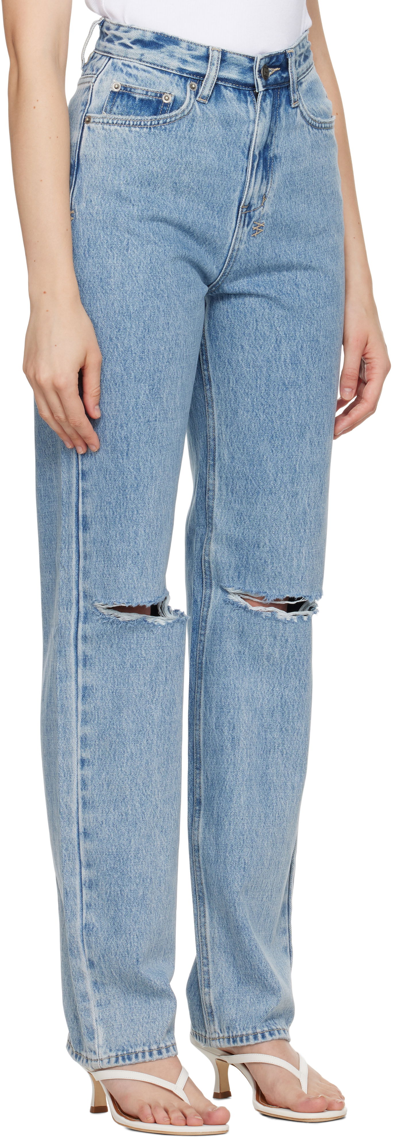 Дънки Ksubi Playback Authentik Trashed Denim Jeans Синьо | WCO23DJ002, 1