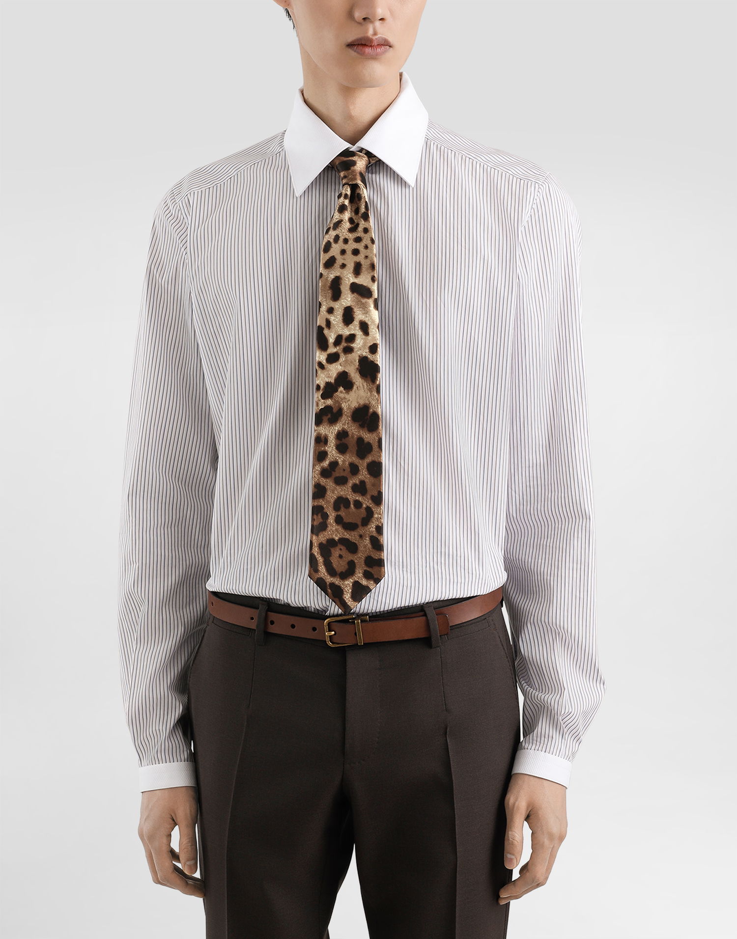 Аксесоари Dolce & Gabbana Dolce & Gabbana Satin Tie with Leopard Print Кафяво | GT181EFS1GTHY13M, 1