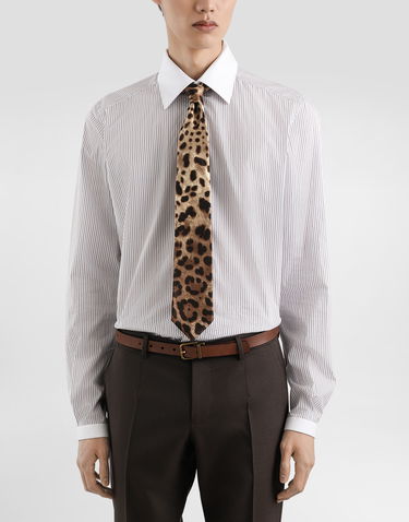 Аксесоари Dolce & Gabbana Dolce & Gabbana Satin Tie with Leopard Print Кафяво | GT181EFS1GTHY13M, 1