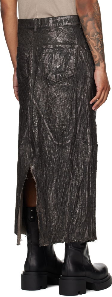 Пола Rick Owens Concordians Long Slivered Denim Skirt Черно | RU02E1330 BZMT, 2