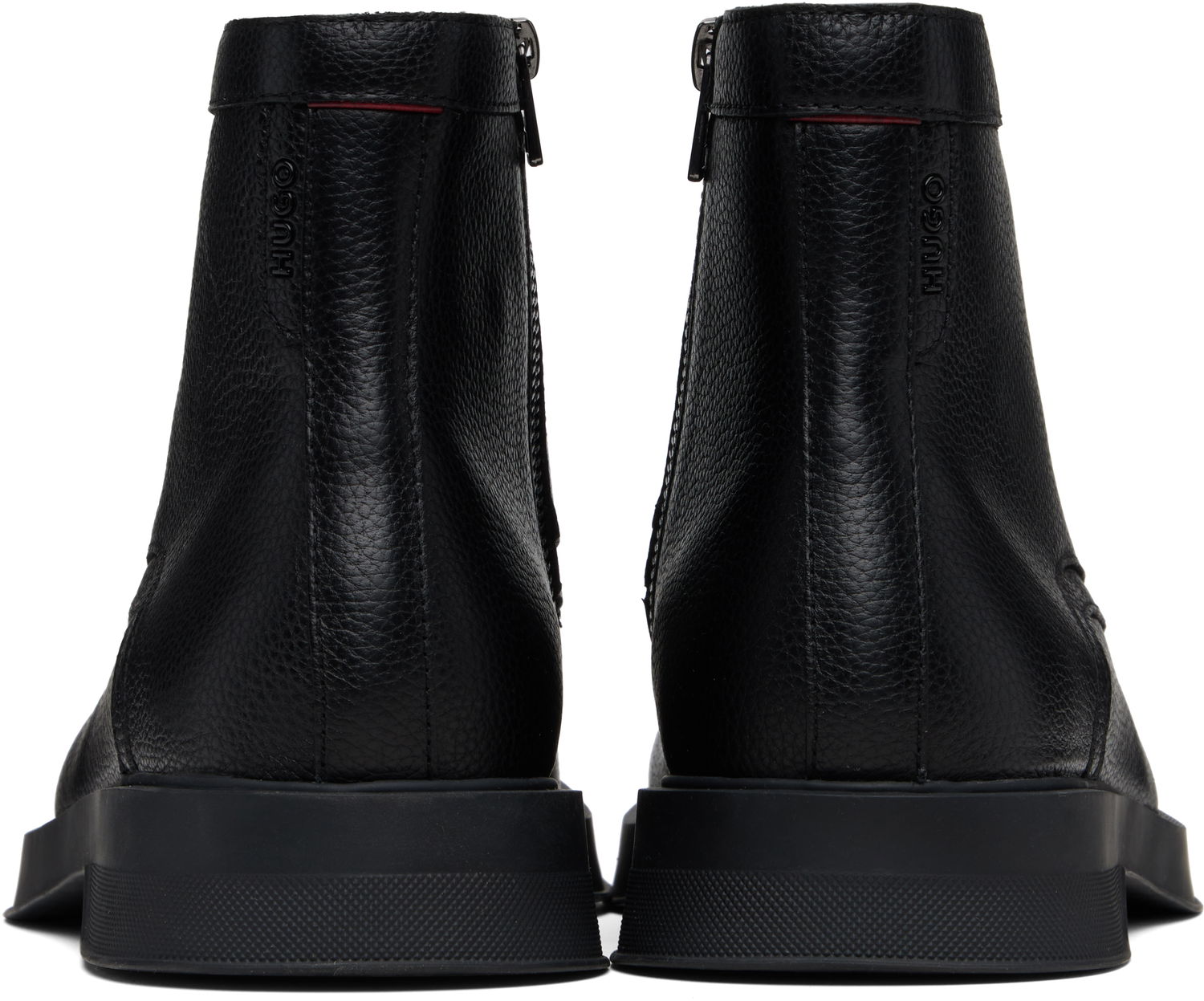 Кецове и обувки BOSS Hugo Grained Leather Boots Черно | 50552559, 1