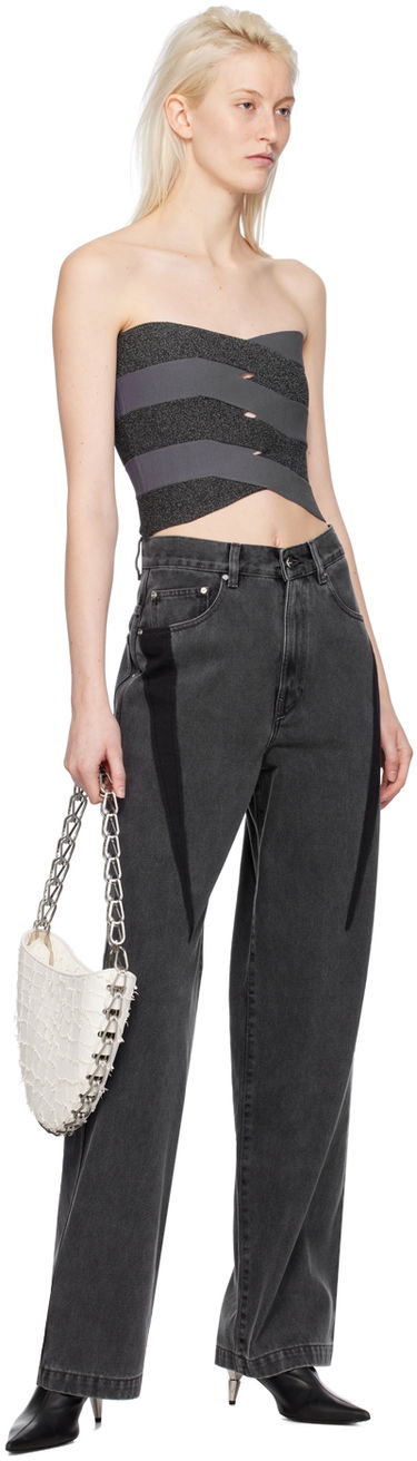 Потник Dion Lee Reflective Interlocking Weave Bustier Top Сиво | A7798PS24, 3