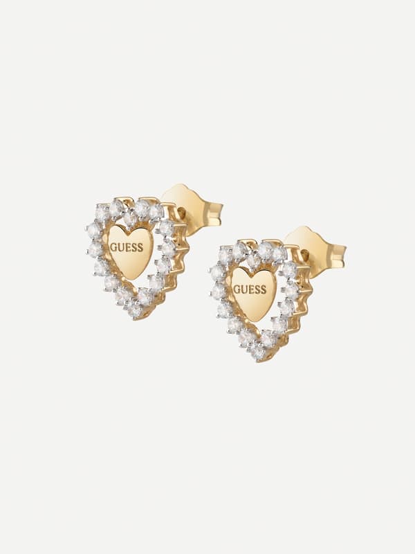 Обеци GUESS Gold-Tone Heart Stud Earrings Жълто | JSBE04455JW, 0