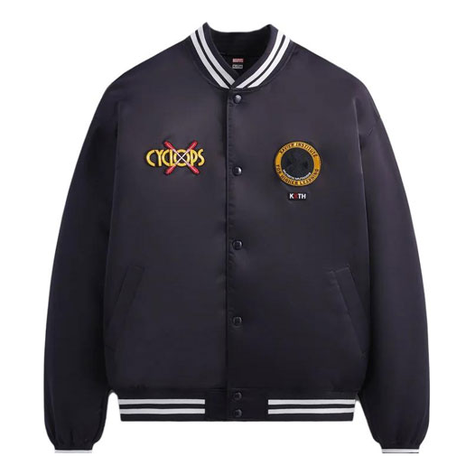 Яке бомбър KITH KITH X-Men Cyclops Satin Bomber Jacket Черно | KHM010321-432