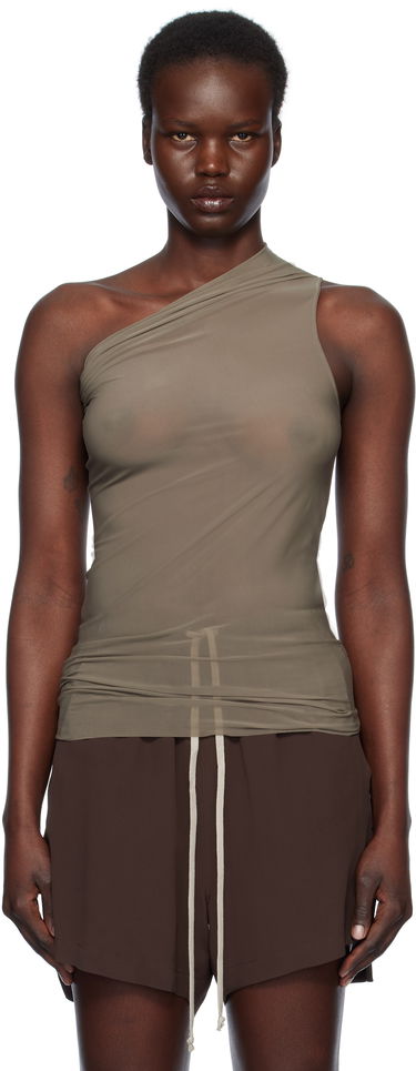 Потник Rick Owens Rick Owens Athena One-Shoulder Tank Top Зелено | RP01E7138 BZ, 0
