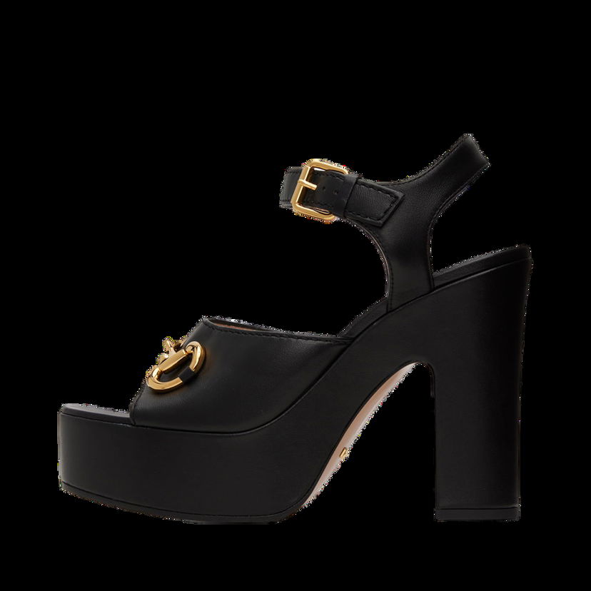 Кецове и обувки Gucci Horsebit Platform Heeled Sandals "Black" Черно | 674776 BKO00