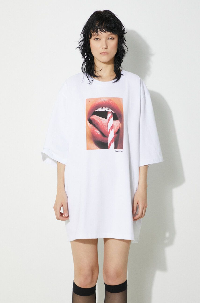 Тениска Fiorucci Fiorucci Mouth Print Boxy T-Shirt Бяло | W01FPTSH102CJ01WH04, 0