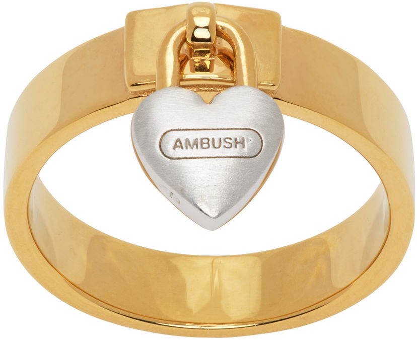 Пръстен Ambush Heart Padlock Ring "Gold" Металик | BWOC003S24BRA0017600