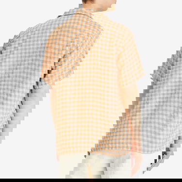 Риза BEAMS Beams Plus Open Collar Panama Plaid Linen Shirt, Size Large Оранжево
 | 3801-0179-139-45, 3