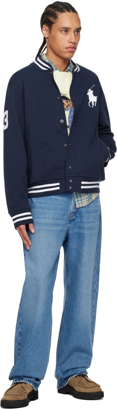 Яке бомбър Polo by Ralph Lauren Ralph Lauren Big Pony Fleece Baseball Bomber Jacket Тъмно синьо | 710964456002, 3
