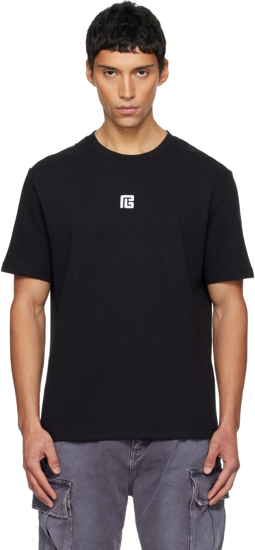 Тениска Balmain Small Logo T-shirt Черно | FH1EG000BC87