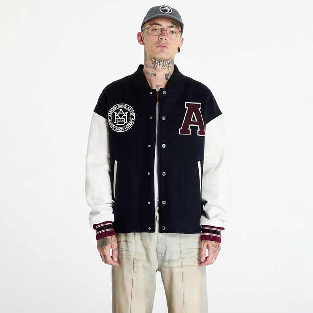 Stadium Jacket UNISEX Navy/ Russet Brown