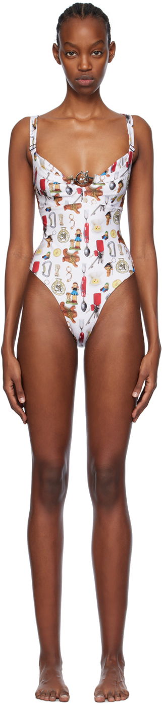 Бански Chopova Lowena Suski Print One Piece Swimsuit Бяло | 6410