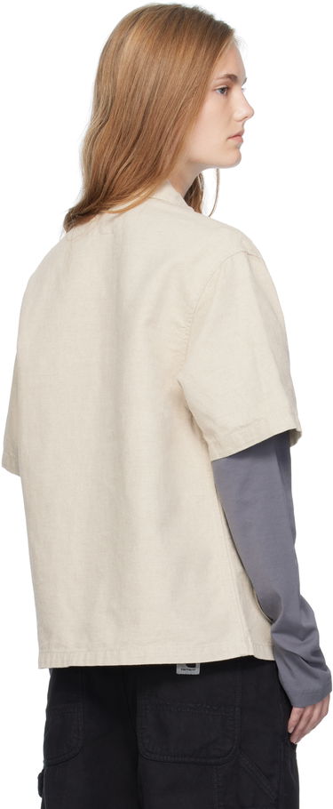 Риза Carhartt WIP Short Sleeve Michigan Shirt Бежово | I035573-05.02, 4