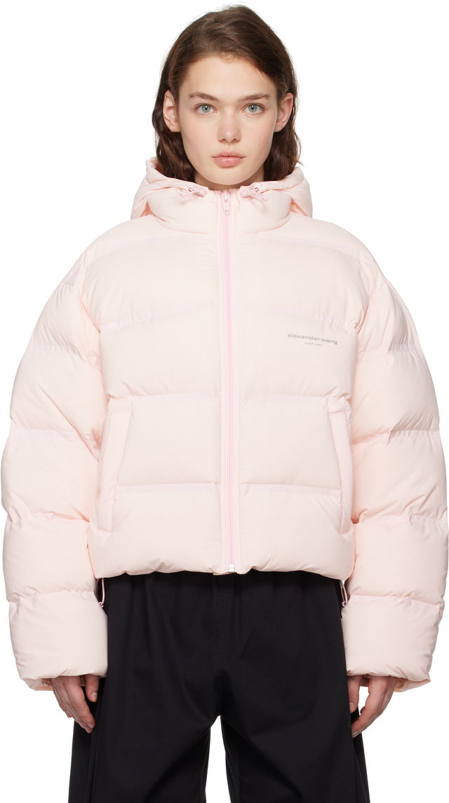 Cropped Hooded Puffer Down Coat