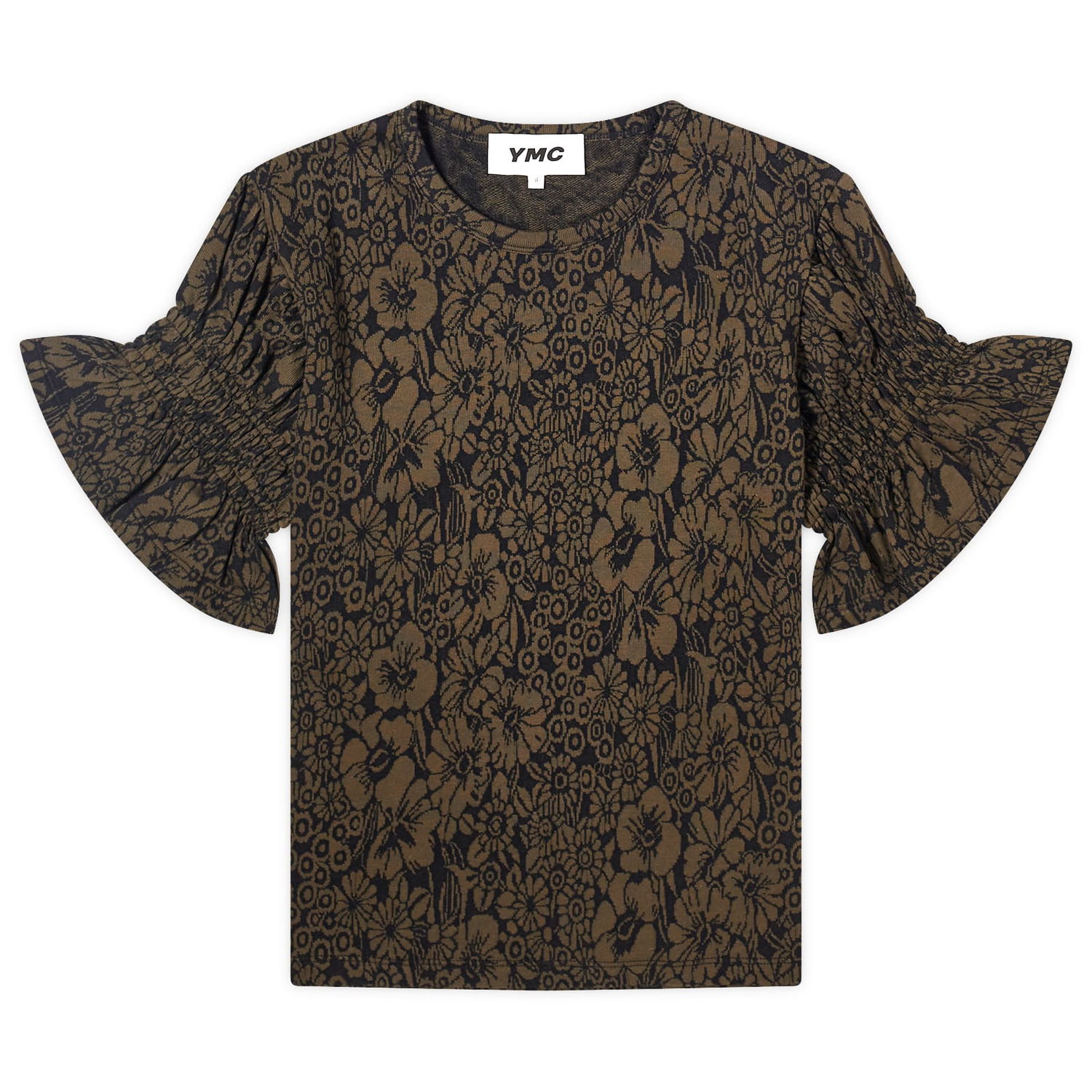 Тениска YMC Jane Floral T-Shirt Кафяво | Q6WME-01, 1