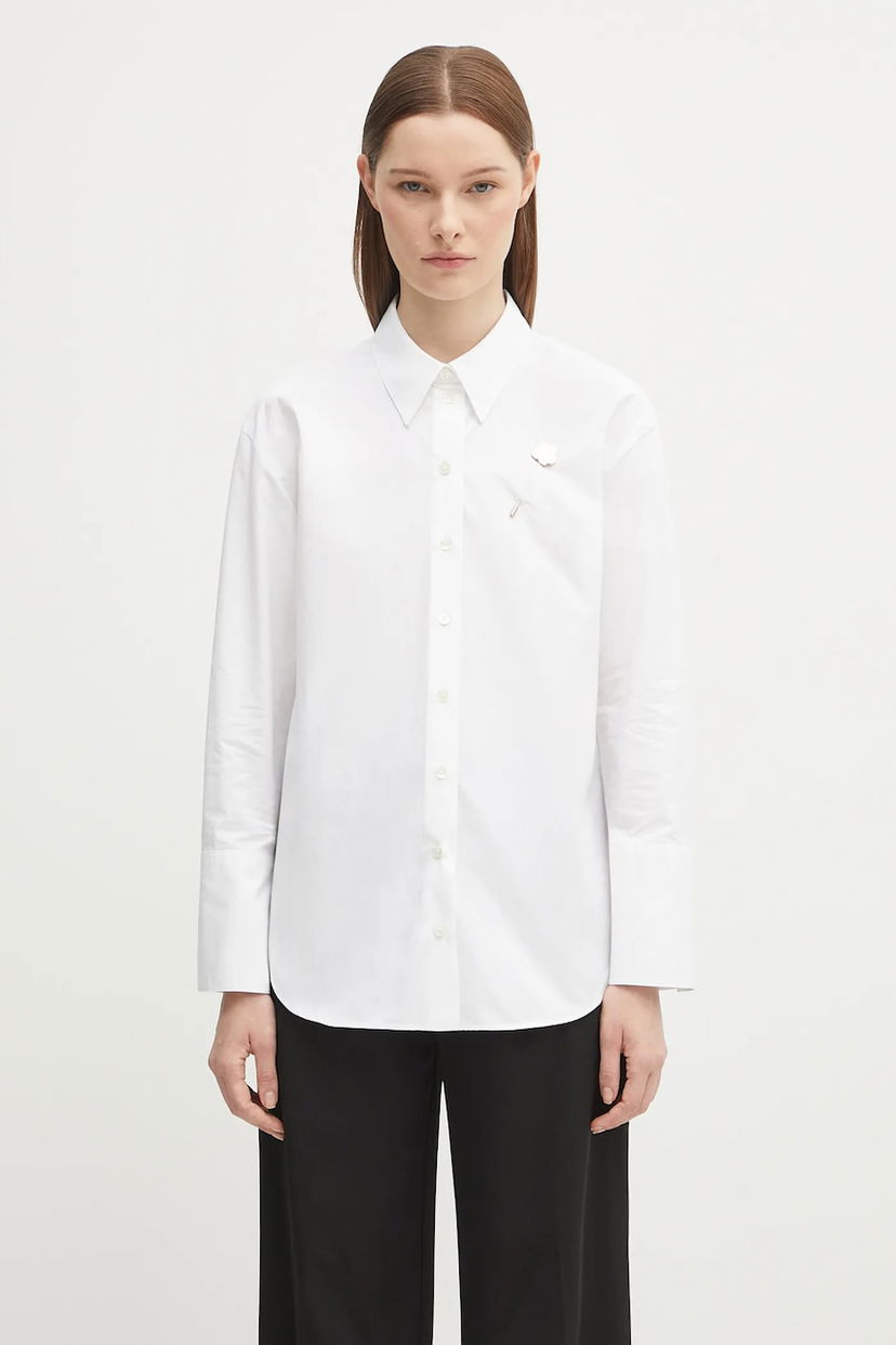 Риза KENZO Kenzo Boke Pin Relaxed Fit Shirt with Classic Collar Бяло | FF62CH2549LB