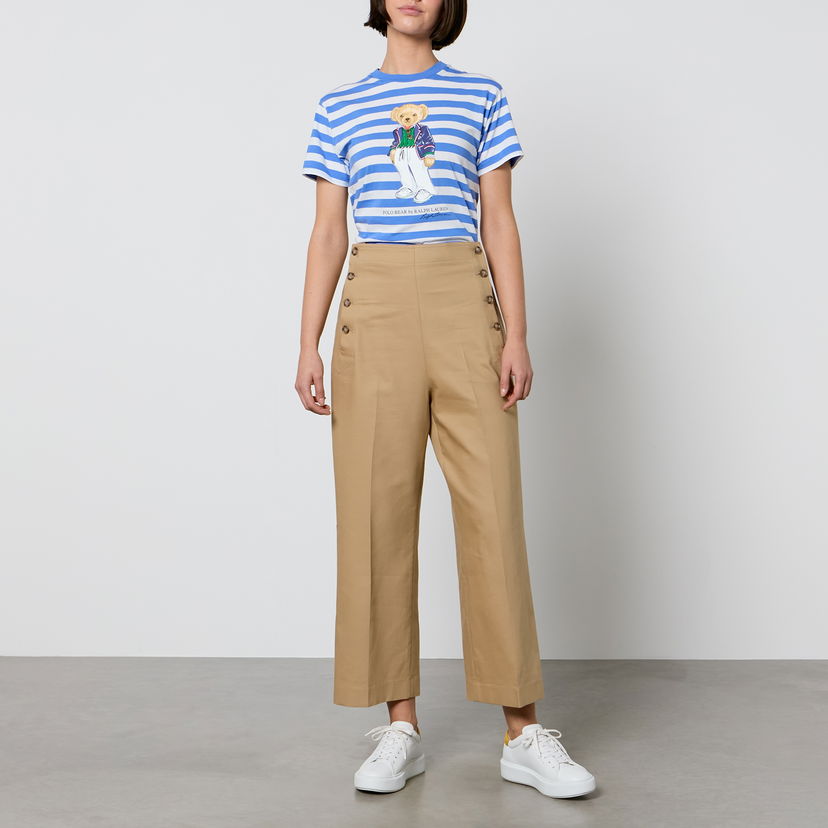 Тениска Polo by Ralph Lauren Polo Ralph Lauren Bear Striped Cotton-Jersey Тюркоазено | 211924300001