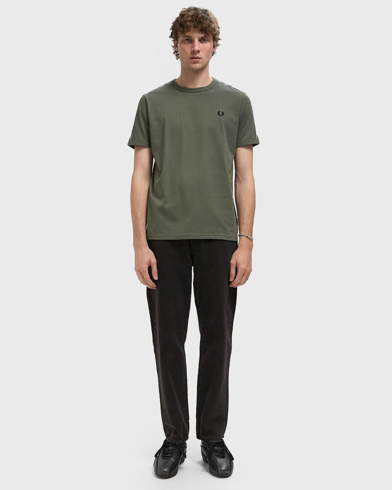 Тениска Fred Perry Contrast Taping T-Shirt Зелено | M4613-Z50, 1