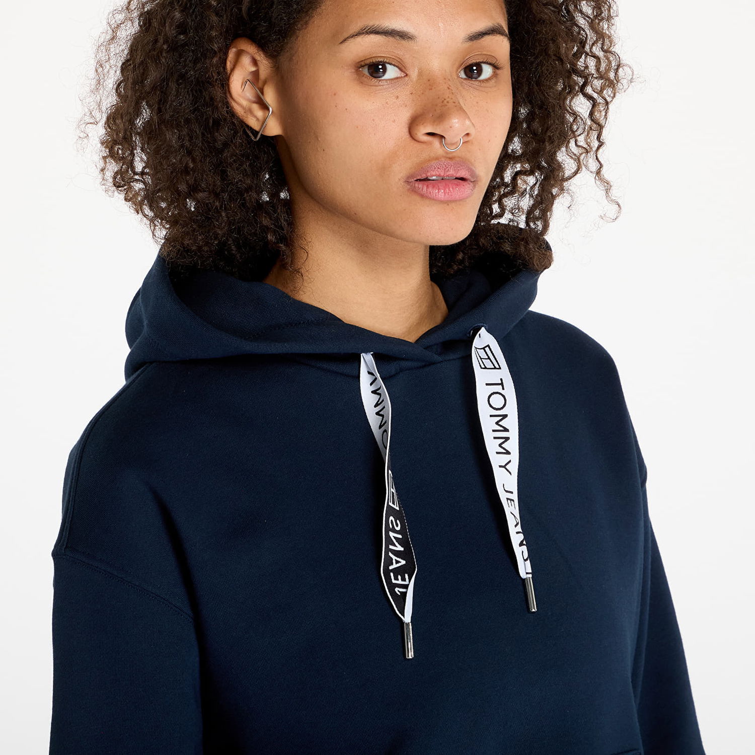 Суитчър Tommy Hilfiger Boxy Logo Drawcord Hoodie Navy Тъмно синьо | DW0DW17794 C1G, 1