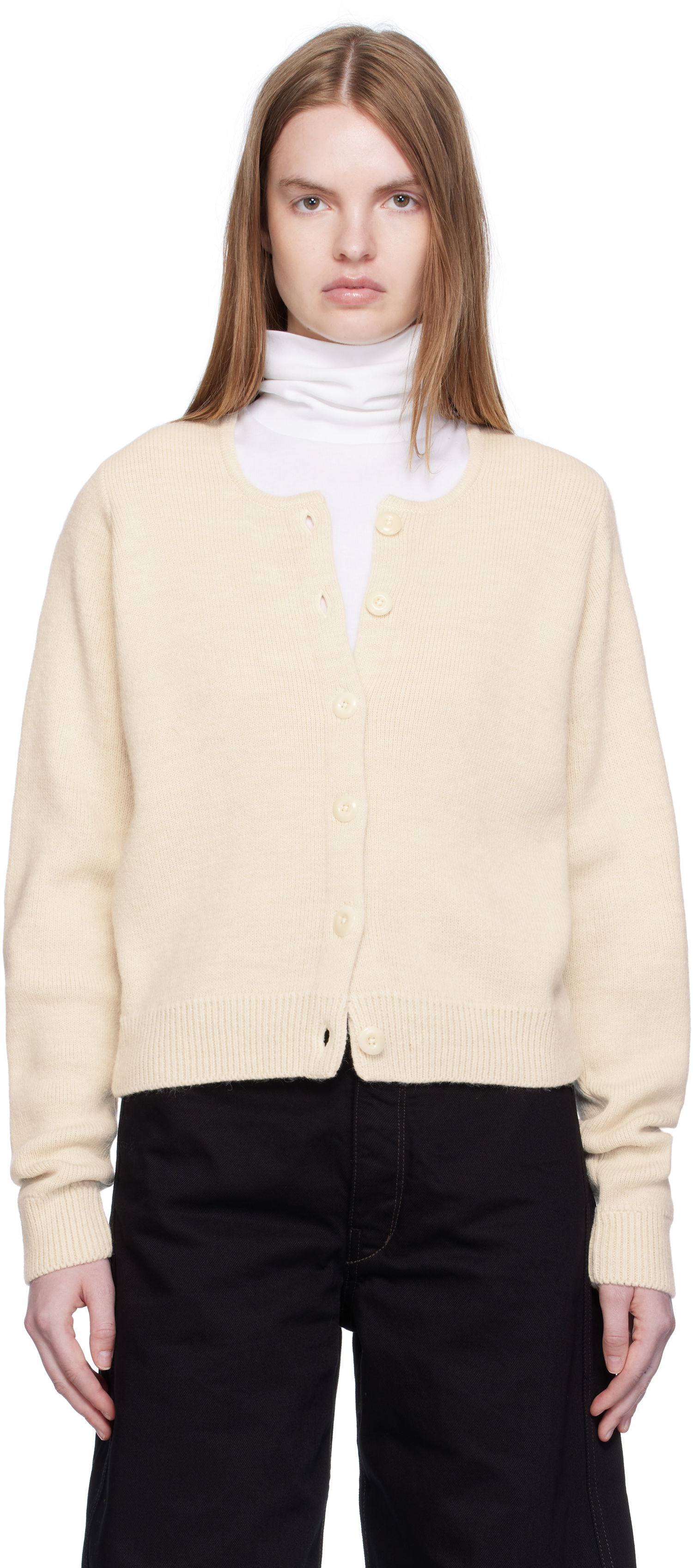 Пуловер LEMAIRE Lemaire Alpaca Cropped Cardigan Бежово | TO1411 LK1028, 0