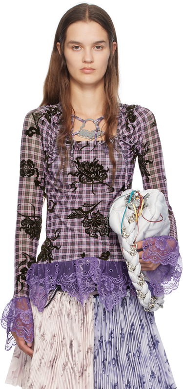Риза Chopova Lowena Hatch Floral Long Sleeve Лилаво | 2249, 0