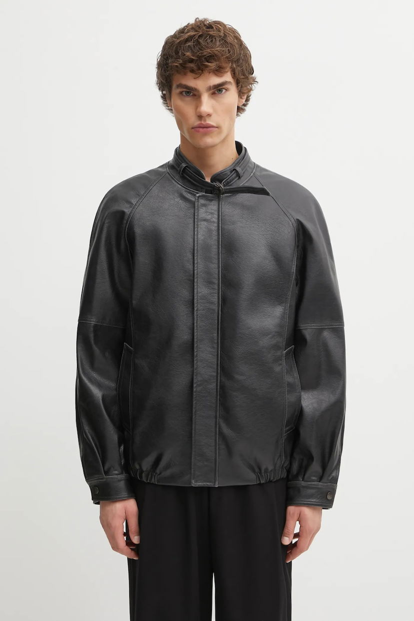 Яке бомбър Maison Margiela MM6 Maison Margiela Faux Leather Stand-Collar Bomber Jacket Черно | SH2AM0053.M35455.900