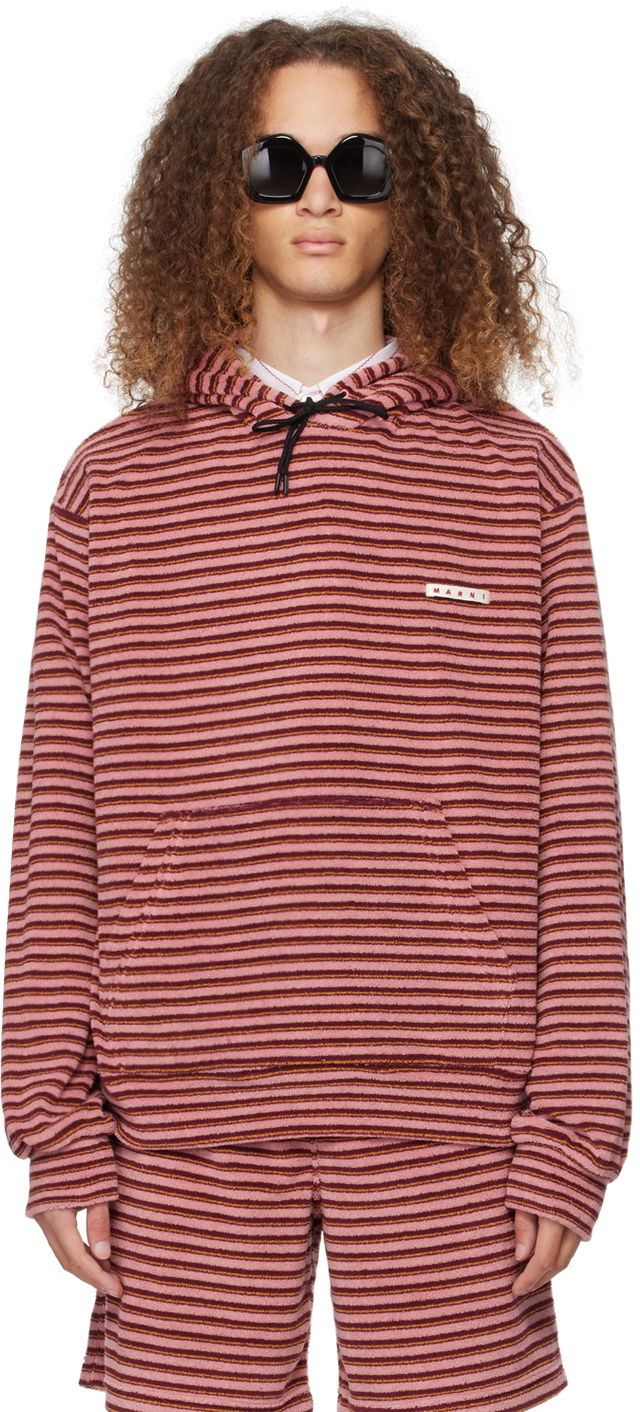 Суитчър Marni Striped Hoodie Розово | FUMU0073X1 UTC321