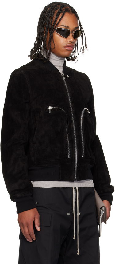 Яке бомбър Rick Owens Rick Owens Concordians Bauhaus Suede Flight Jacket Черно | RU02E1749 LCS, 1