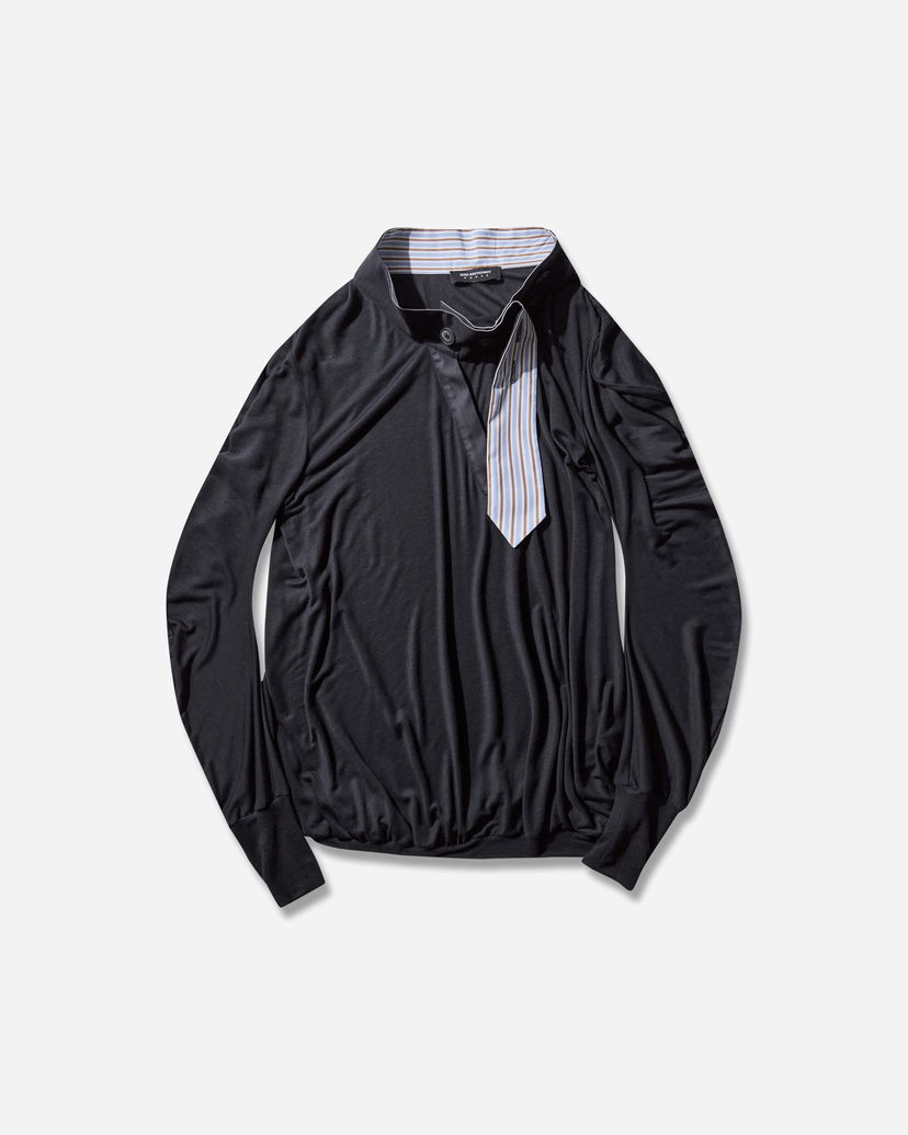 Фланелка KIKO KOSTADINOV Howe Long-Sleeve Jersey with Striped Placket Detail Черно | KKWAW25TP06 80