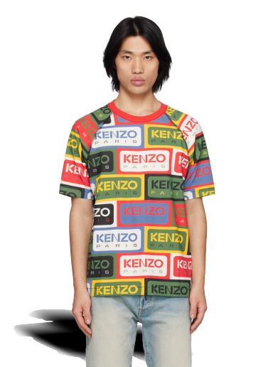 Тениска KENZO Paris Labels T-Shirt Червено | FD55TS4604SN