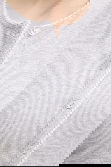 Пуловер Samsoe Samsoe SAJUNE Ribbed Long Sleeve Cardigan Сиво | F25200034, 4