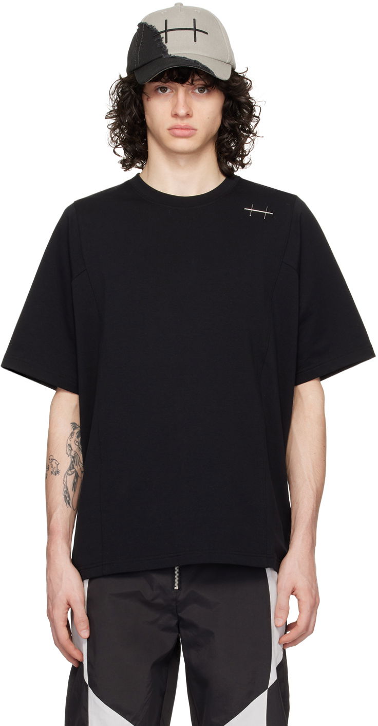 Тениска HELIOT EMIL Plicate Relaxed Fit T-Shirt Черно | SS24_M_09_105_BLK01