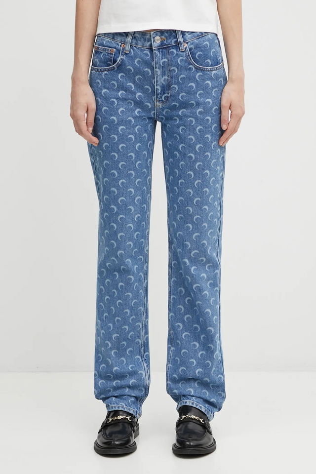 Marine Serre Moon Laser Denim Straight Medium Waist