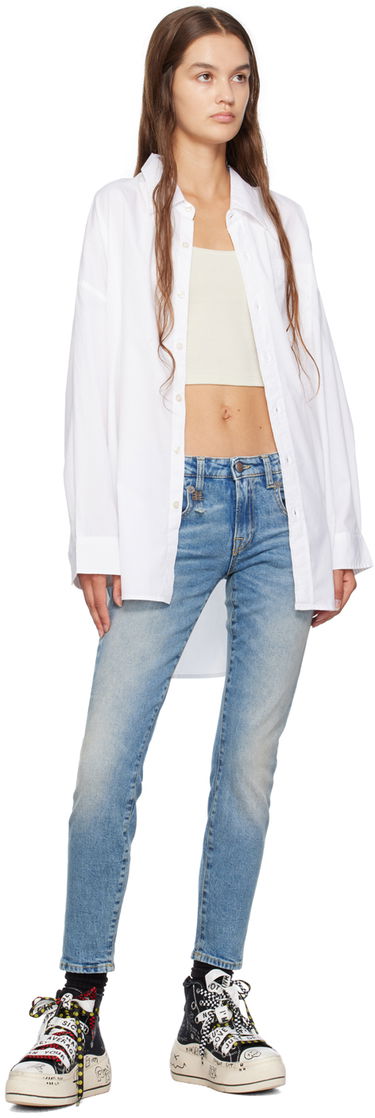 Риза R13 R13 Drop Neck Shirt Бяло | R13W7469-001, 3